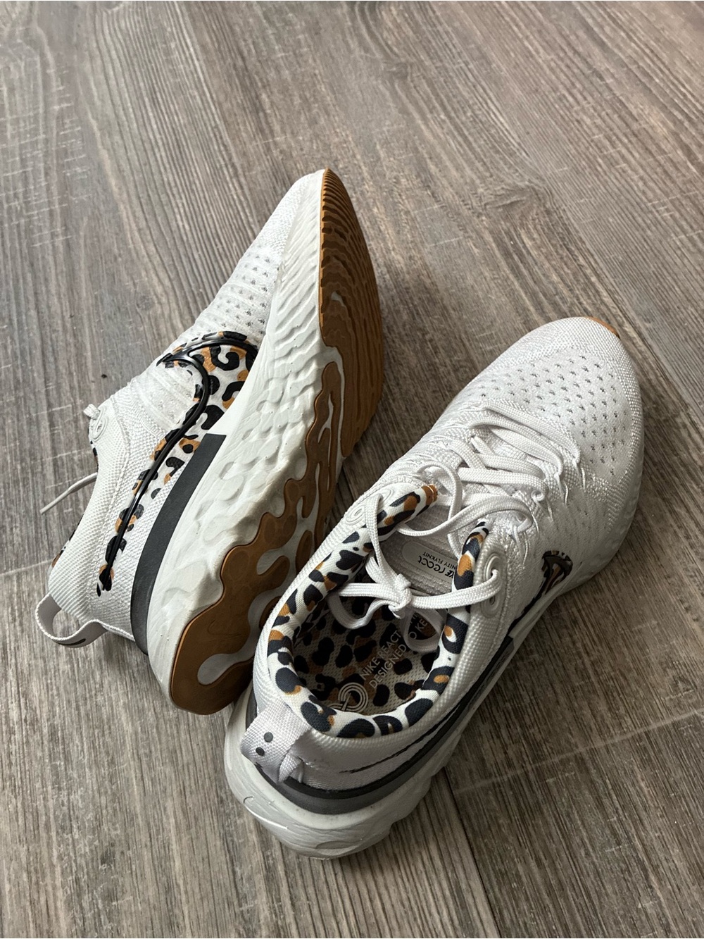 Nike React Infinity Run Flyknit 3 “Leopard Swoosh” Running Shoes | Women’s 9 - Picture 2 of 6